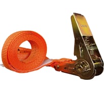 Стяжной ремень с крюками Grosco 2-4 т, 10 м, 35 мм для крепления груза с храповым механизмом RST02010