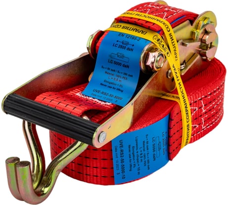 Стяжной ремень UVE 2,5/5,0 тн, 10 метров RS2-50-5000-10