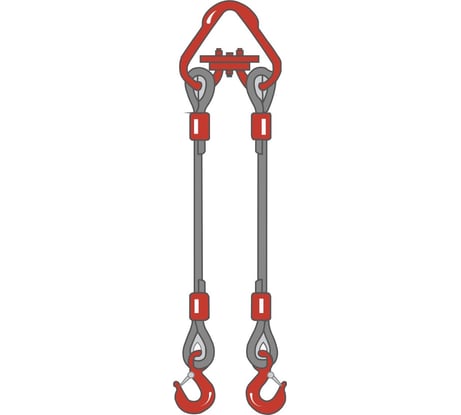 Двухветвевой канатный строп ТамбовТехСнаб 2СК 6.3 т, 7 м, опрессовка 7930130719677