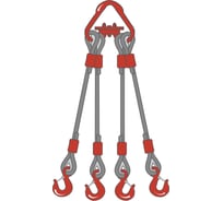 Четырехветвевой канатный строп ТамбовТехСнаб 4СК 20 т, 7 м, опрессовка 7930130720345