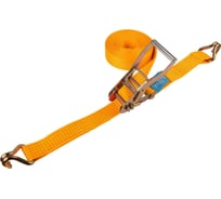 Ремень багажный TOLSEN храповой механизм, 50 мм, 9 м, двойные крюки 62265