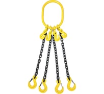 Цепной четырехветвевой строп ТамбовТехСнаб 4СЦ 11.0 т, 1,5 м, с укорачивающими крюками и с увеличенным звеном NORY032 (300x210) для автокрана 7930130726477