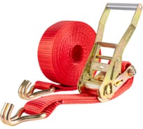 Стяжка груза SKYWAY 7,0т 6,0м  STAFF 50мм красный храповый механизм с крюками полиэстер 1шт S03601044