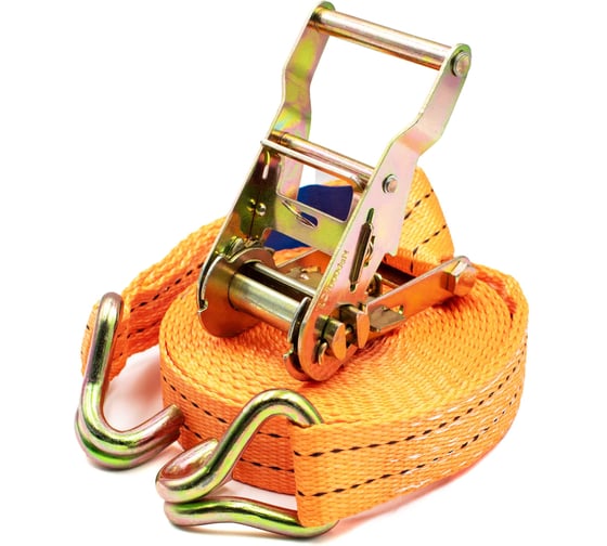 Стяжной ремень для крепления грузов с крюками ЖЕЛДОРУСЛУГИ 35мм 6 метров 3000 кг 33356-О