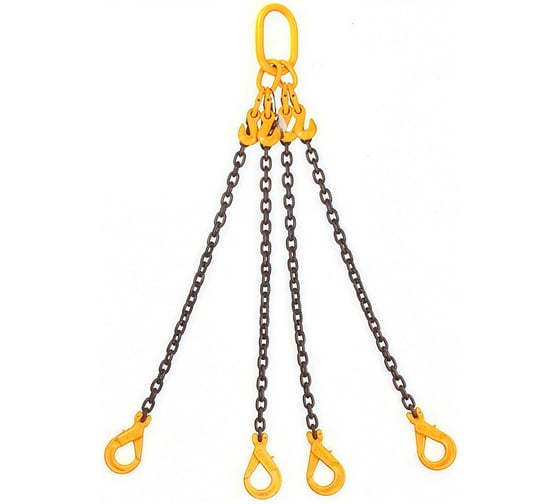 Строп цепной четырехветвевой ПК Такелаж 4СЦ 3,15т 8м укоротители, самозакрывающиеся крюки 4SCLKV3.1578 1