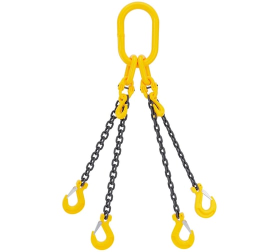 Строп цепной четырехветвевой ПК Такелаж 4СЦ 2,36т 3м укоротители, самозакрывающиеся крюки 4SCLKV2.3663 1
