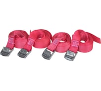 Стяжка груза BOLK 2.5 м x25 мм, 250 кг, пряжка с фиксатором, 4шт в пакете с европодвесом BAA111325