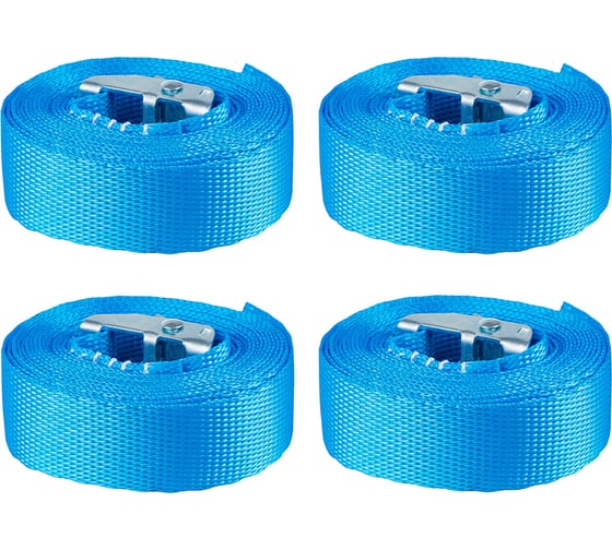 Стяжка груза BOLK 2.5 м x25 мм, 250 кг, пряжка с фиксатором, 4шт в пакете с европодвесом BAA111325