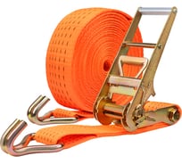 Стяжка груза SKYWAY 20,0т 12,0м  STAFF 80мм оранжевый храповый механизм с крюками полиэстер 1шт S03601051
