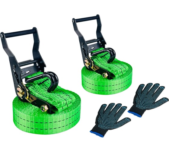 Ремень крепления груза с храповым механизмом TopAuto ТОП АВТО 2 штуки, 3 тонны 6 метров, ширина 35мм РК156UG-2