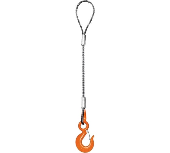 Канатный строп OCALIFT 1СК-0,4/1,0м нерж., опрессовка втулкой, петля - крюк 1ck100400gl