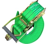 Стяжной усиленный ремень ТРАСТ 5 т, 6000 мм, 50 мм, зеленый, Россия 4687202668298