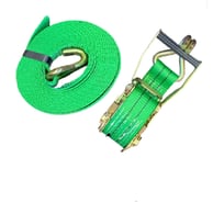 Стяжной усиленный ремень ТРАСТ 5 т, 3000 мм, 50 мм, зеленый, Россия 4687202668267