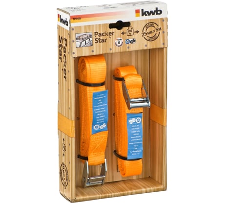 Стяжной ремень с зажимом, 5м, 2шт. KWB 7710-25