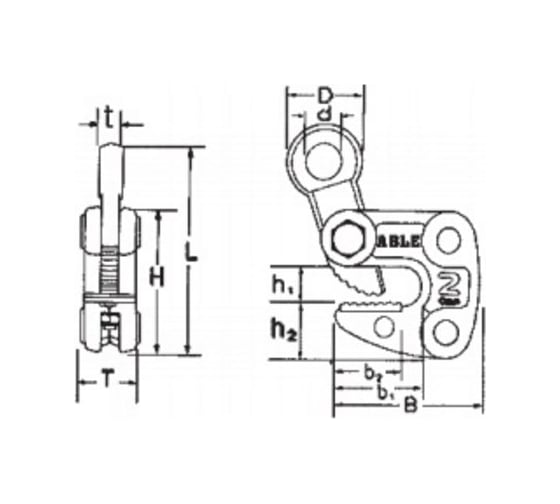 Захват для горизонтального подъема листа ABLE HLC 1.0 г/п 1,0 т