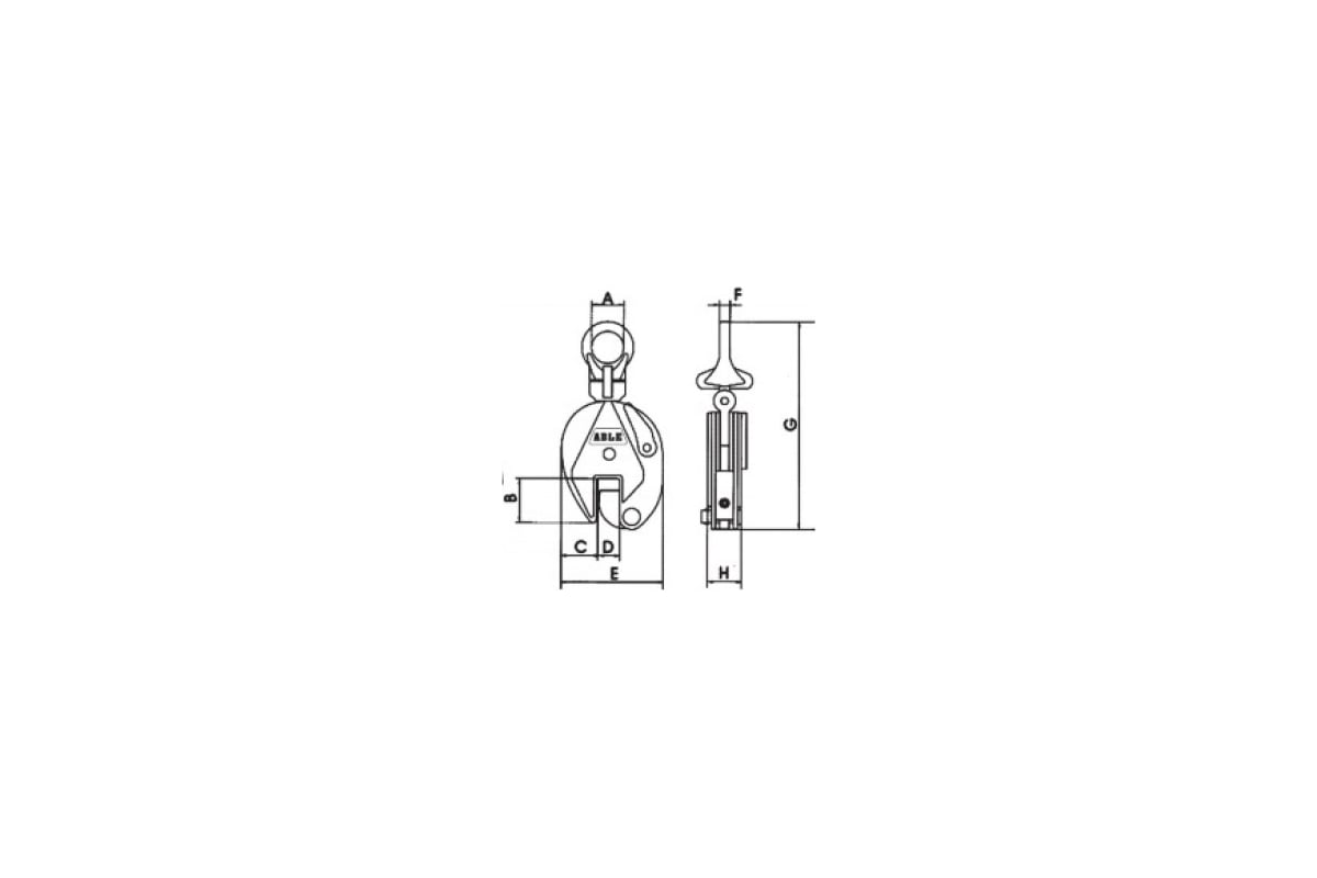 Захват для вертикального подъема листа ABLE PLC-10 г/п 1,0 т - выгодная  цена, отзывы, характеристики, фото - купить в Москве и РФ