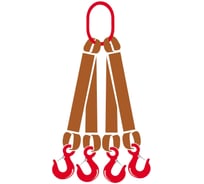 Четырехветвевой текстильный строп Tplus 4СТ T007836 (15 т, 3м)