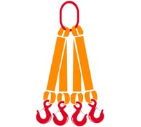 Четырехветвевой текстильный строп Tplus 4СТ T007874 (30т, 8м)