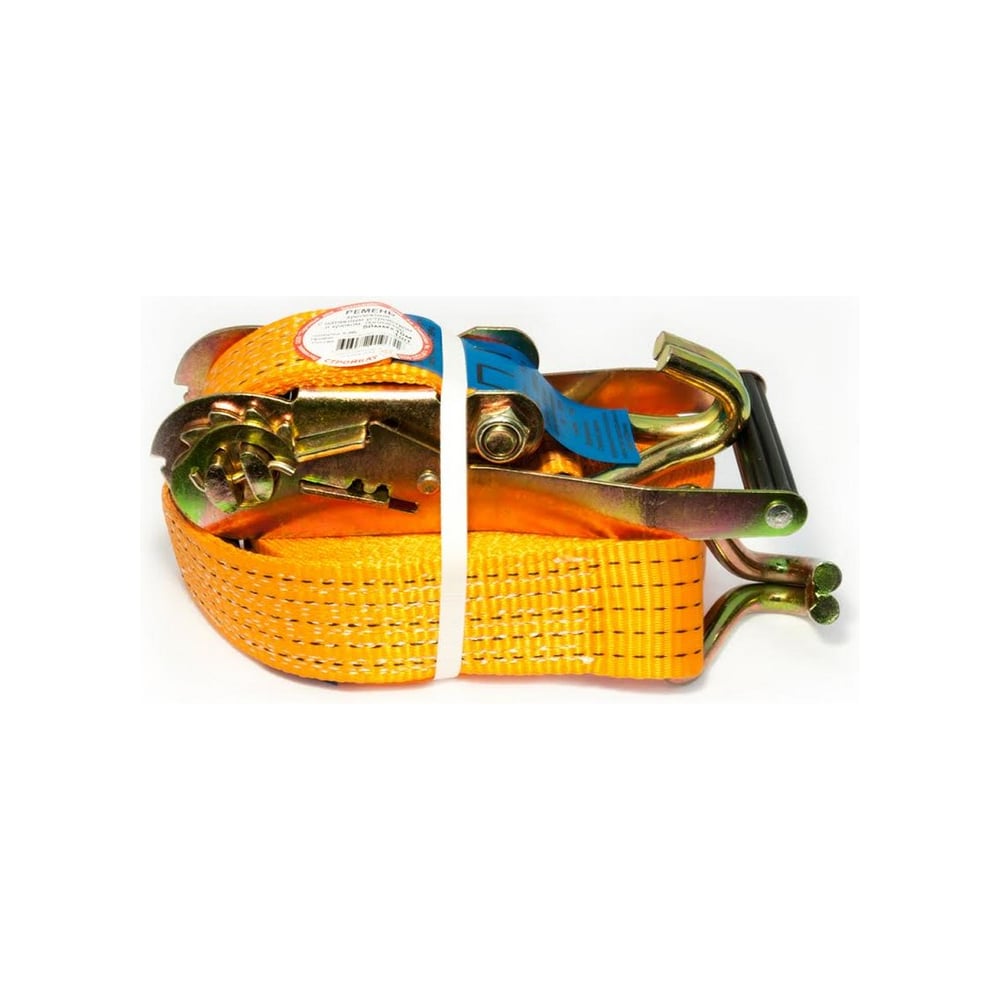 Крепежный ремень с нат.устр. и крюк.50мм х10м полиэст 5/10 т Стройбат ...