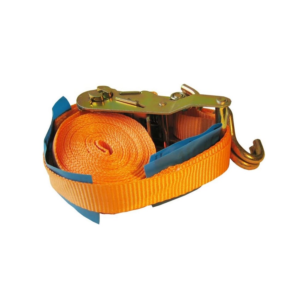 Крепежный ремень с натяжным устройством и крюк. 25мм х5м полиэст 0.5/1 ...