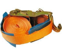 Крепежный ремень с натяжным устройством и крюк. 25мм х5м полиэст 0.5/1 т Стройбат 281360