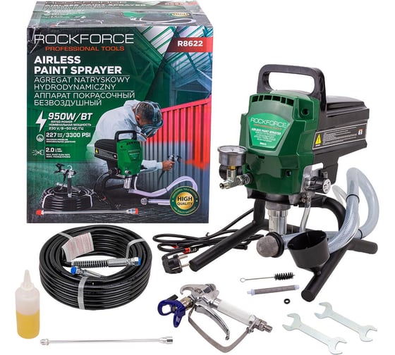 Аппарат покрасочный безвоздушный Rockforce (230В, 950Вт, макс.расход краски 2л/мин) RF-R8622(63042) 1