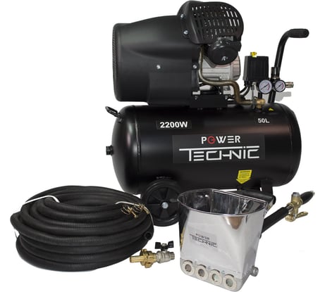 Штукатурная мини-станция с компрессором POWER TECHNIC 50 л, 220 В, 2200 Вт, 30 м2/час EK-1PTM 50.2
