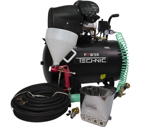 Штукатурная мини-станция с компрессором POWER TECHNIC 100 л, 220 В, 2200 Вт, 30 м2/час EK-2PTM 100.2