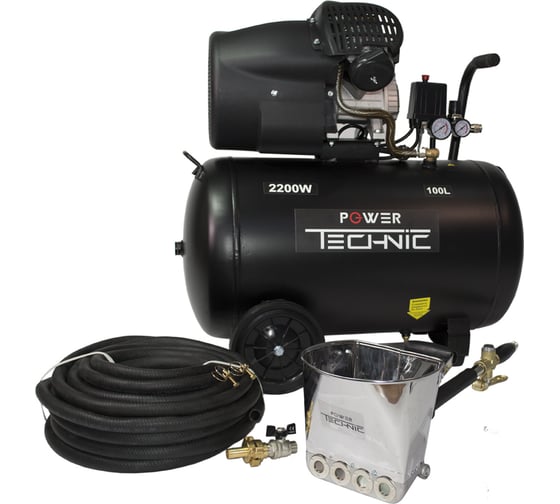 Штукатурная мини-станция с компрессором POWER TECHNIC 100 л, 220 В, 2200 Вт, 30 м2/час EK-1PTM 100.2 1