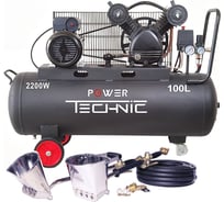 Штукатурная проф. мини-станция с компрессором POWER TECHNIC 100 л, 220 в, 2,2 квт, до 50 кв.м./ч ЕК-2PTS 100 15