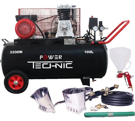 Штукатурная проф. мини-станция с компрессором 100 л POWER TECHNIC 220 в, 2,2 квт, до 60 кв.м/ч EK-3PTS 100 25