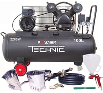 Штукатурная проф. мини-станция с компрессором 100 л POWER TECHNIC 220 в, 2,2 квт, до 50 кв.м/ч ЕК-3PTS 100 15