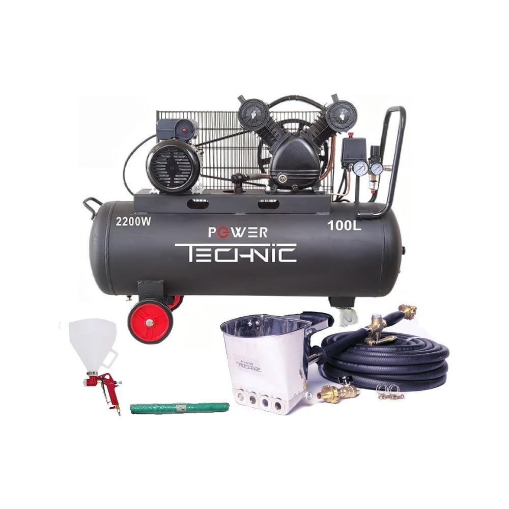 Штукатурная проф. мини-станция с компрессором 100 л POWER TECHNIC 220 в ...