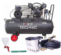 Штукатурная проф. мини-станция с компрессором 100 л POWER TECHNIC 220 в, 2,2 квт, до 50 кв.м./ч ЕК-1+PTS 100 15