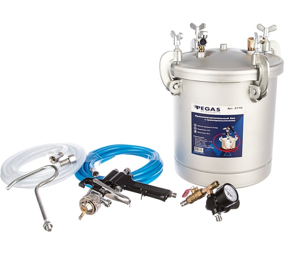 Красконагнетательный бак с краскораспылителем Pegas pneumatic 8315 10 л 2710