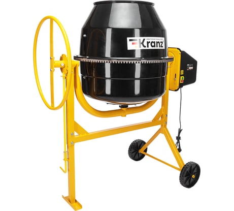 Бетоносмеситель KRANZ KR-200, 1000Вт, 200 л, чугунный венец KR-16-1106