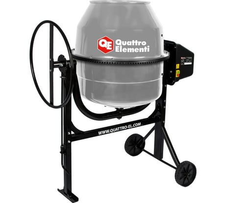 Бетоносмеситель QUATTRO ELEMENTI Terra 200 1000 Вт, 200 л, 23 об/м, замес 119 л, чугунный венец 917-995