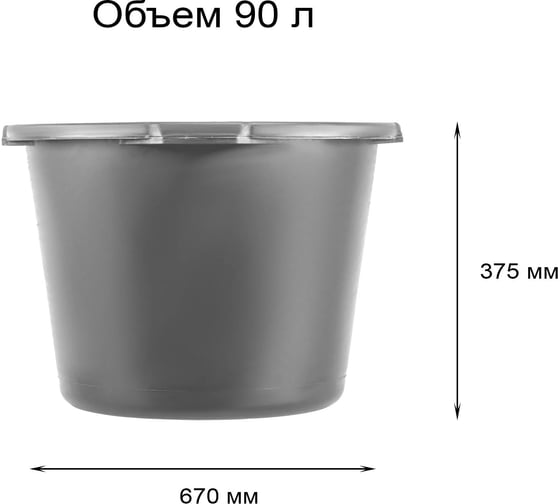 Таз строительный круглый ООО РВ Пласт 90 л Премиум 0208