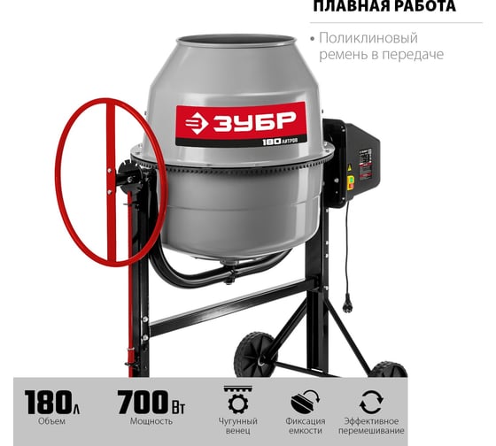 Бетономешалка ЗУБР 180 л БМЧ-180