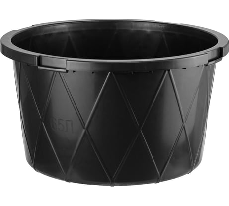 Тaз строительный круглый КЭС черный, 65 л, усиленный 13000050