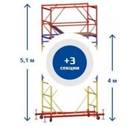 Вышка тура Sebmet ВСР-2, 0.7x2.0, Нобщ.= 5.1м TD01120720510