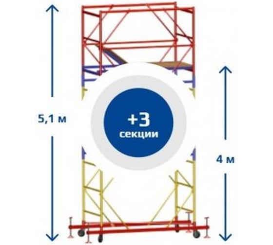 Вышка тура Sebmet ВСР-1, 0.7x1.6, Нобщ.= 5.1м TD01110716510