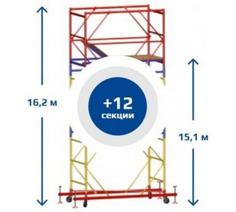 Вышка тура Sebmet ВСР-5, 1.6x1.6, Нобщ.=16,2м TD01151616162