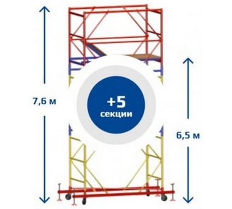 Вышка тура SEBMET ВСР-6, 1.6x2.0, Нобщ.= 7,6м TD01161620760