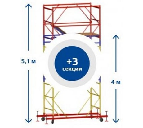 Вышка тура SEBMET ВСР-6, 1.6x2.0, Нобщ.= 5,1м TD01161620510