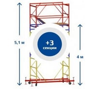Вышка-тура Sebmet ВСР-5 (1,6x1,6) Нобщ.= 5,1м TD01151616510