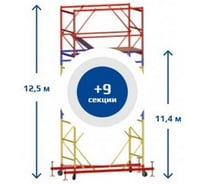 Вышка-тура Sebmet ВСР-5 (1,6x1,6) Нобщ.=12,5м TD01151616125