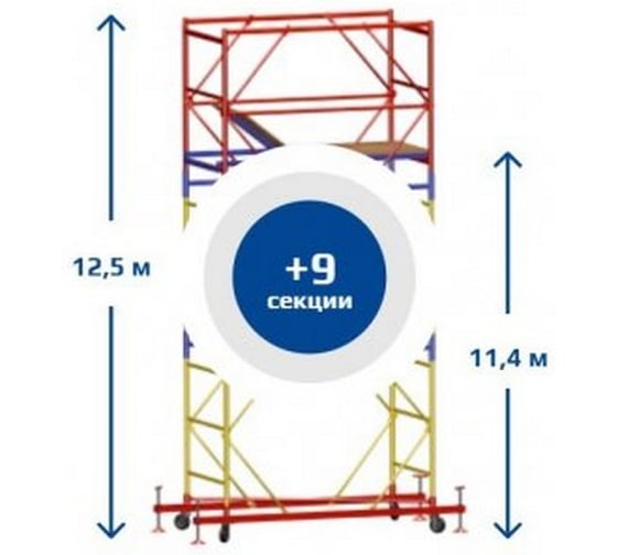 Вышка-тура Sebmet ВСР-5 (1,6x1,6) Нобщ.=12,5м TD01151616125 1