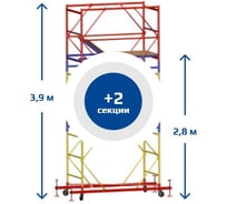 Вышка Тура SAMGRUPP ВСР-5 (1,6х1,6) Нобщ.= 3,9м SR-01151616390