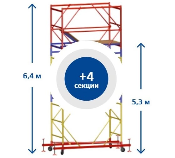 Вышка Тура SAMGRUPP ВСР-5 (1,6х1,6) Нобщ.= 6,4м SR-01151616640